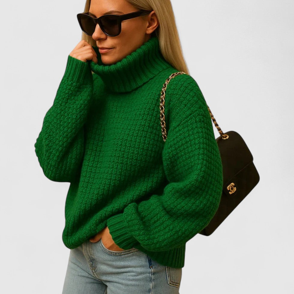 Women Warm Knitted Turtleneck Winter Sweater