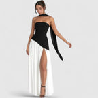 Strapless High Slit Evening Maxi Dress for Women