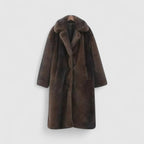 Women Long Sleeve Classic Faux Fur Winter Overcoat