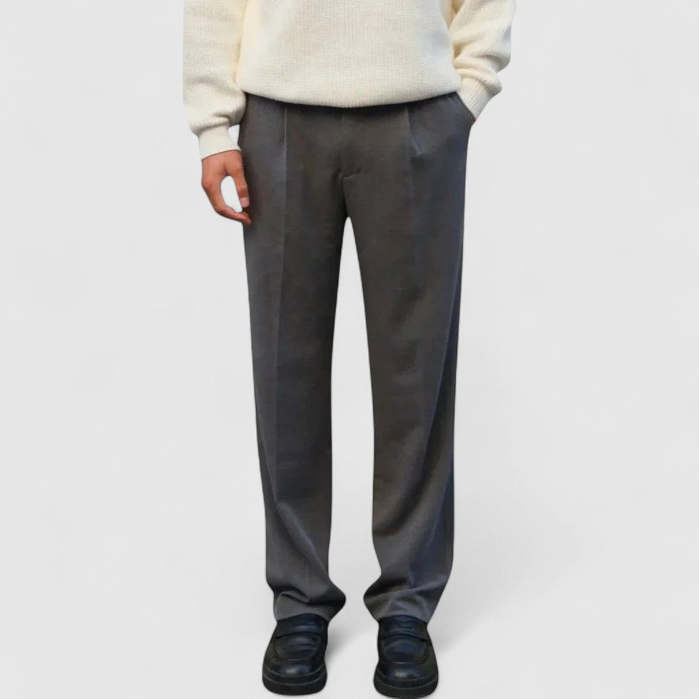 Men Regular Fit Elegant Tailored Suit Trousers