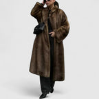 Women Long Sleeve Classic Faux Fur Winter Overcoat
