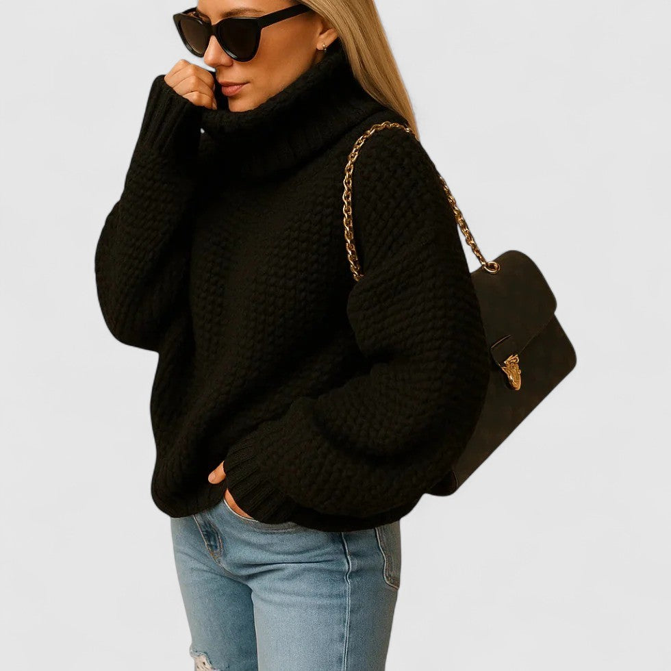 Women Warm Knitted Turtleneck Winter Sweater