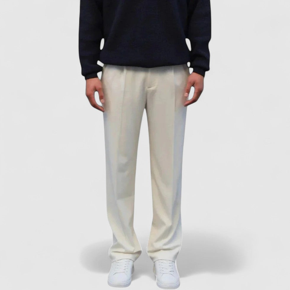 Men Regular Fit Elegant Tailored Suit Trousers