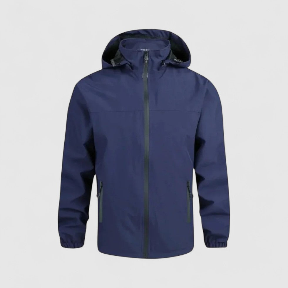 Men Waterproof Windbreaker Jacket with Adjustable Hood
