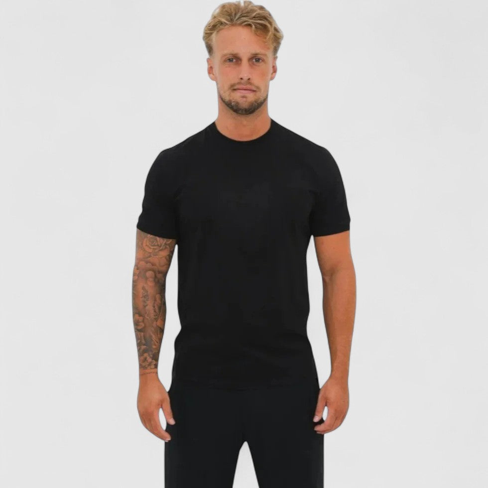 Men Basic Cotton Stretch Slim Fit Summer T Shirt