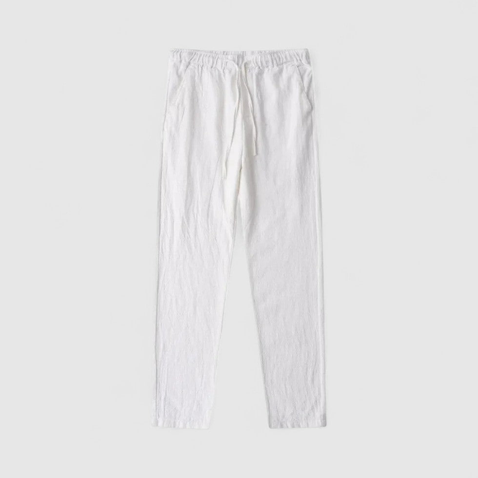Men Regular Fit Linen Trousers Old Money Style Pants