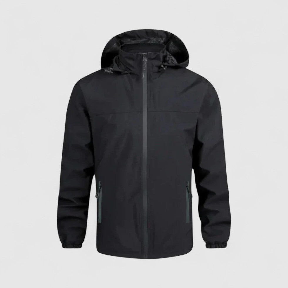 Men Waterproof Windbreaker Jacket with Adjustable Hood