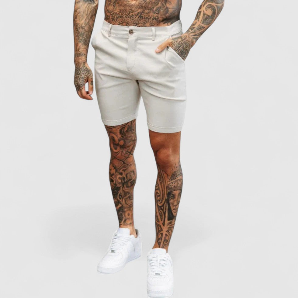 Men Slim Fit Cotton Chino Shorts Summer Trousers