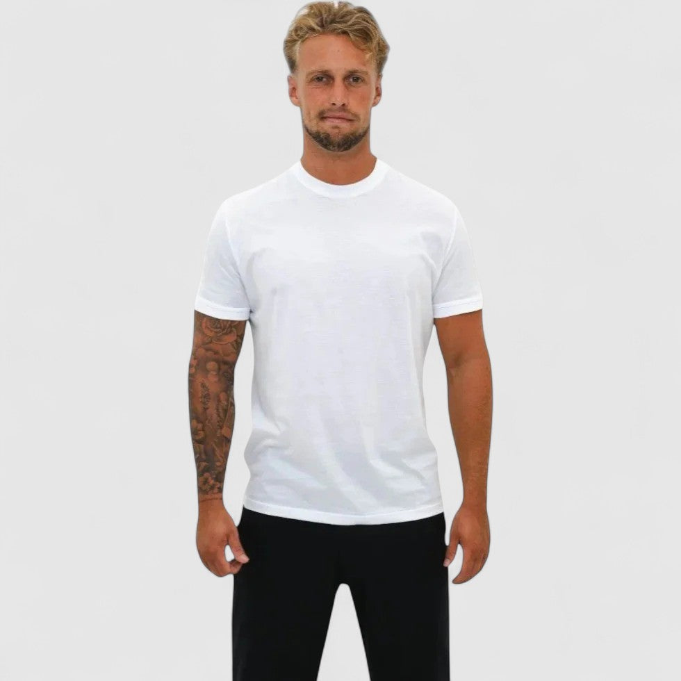 Men Basic Cotton Stretch Slim Fit Summer T Shirt