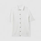 Knitted Short Sleeve Button Up Summer Shirt for Men