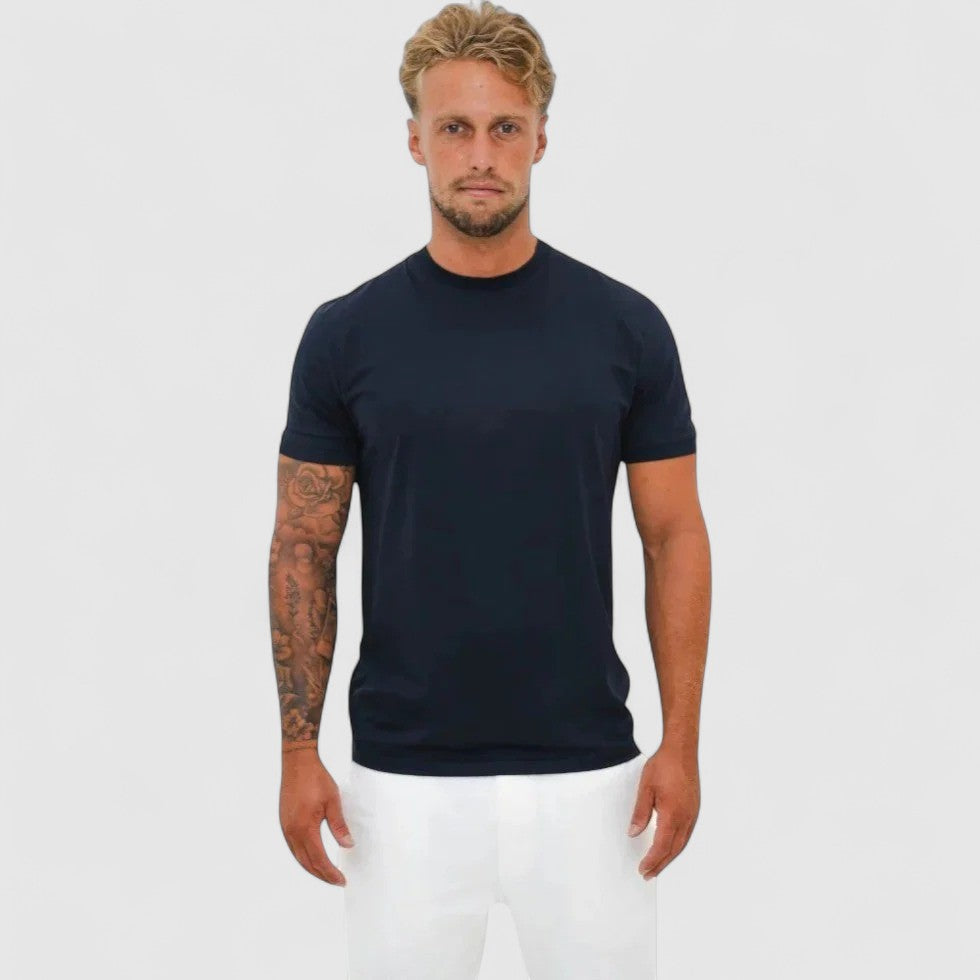 Men Basic Cotton Stretch Slim Fit Summer T Shirt
