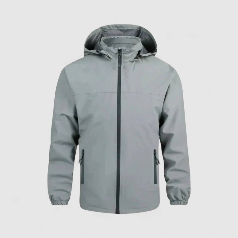 Men Waterproof Windbreaker Jacket with Adjustable Hood