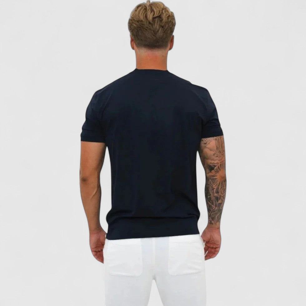 Men Basic Cotton Stretch Slim Fit Summer T Shirt