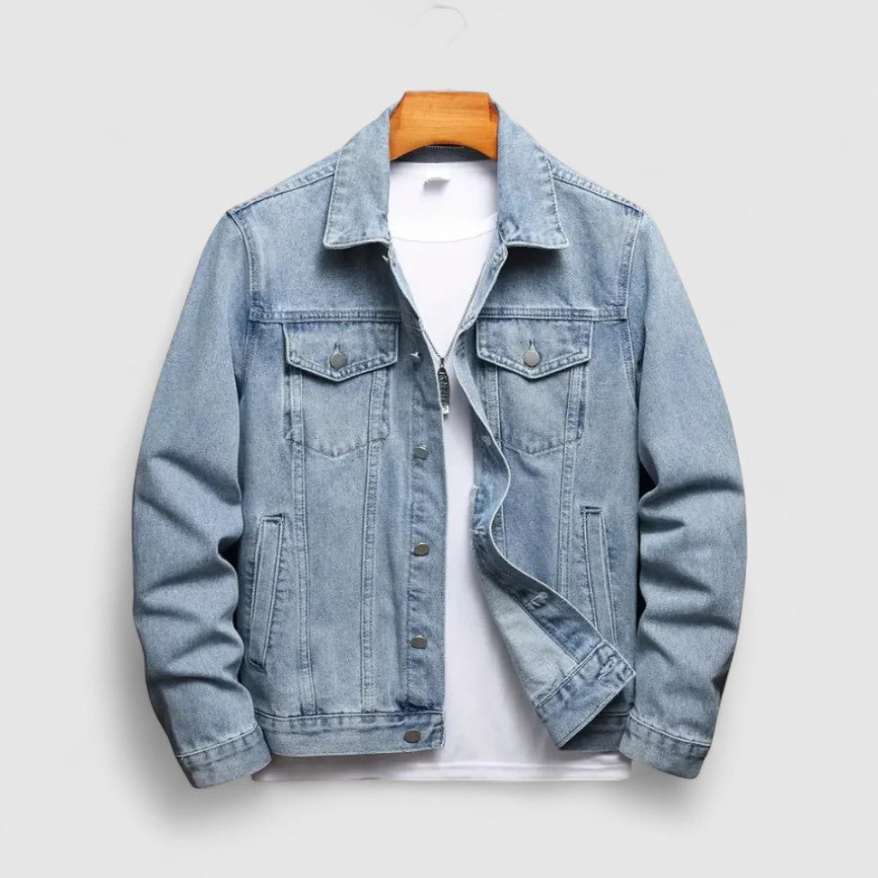 Men Classic Slim Fit Button Up Denim Jacket